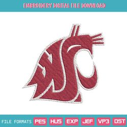 Washington State Cougars NCAA Embroidery Design File