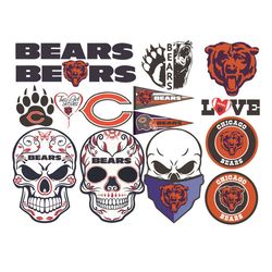Chicago Bears Bundle Svg, Sport Svg, Chicago Bears Svg, Softball Svg, NFL Football Svg, NFL Team Logo Svg, Sport Logo Sv