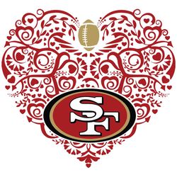 San Francisco 49ers Heart Svg, Sport Svg, San Francisco 49ers, 49ers Svg, 49ers Heart Svg, 49ers Nfl, 49ers Logo Svg, He