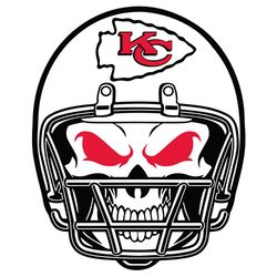 Kansas City Chiefs Skull Helmet Svg, Sport Svg, Skull Helmet Svg, Kansas City Chiefs Svg, Kansas City Chiefs Logo Svg, K