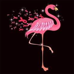 Flamingo Pink Ribbon Breast Cancer Awareness Svg, Trending Svg, Awareness Svg, Breast Cancer Svg, Flamingo Svg, Cancer A
