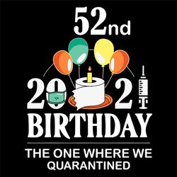 52nd 2021 Birthday The One Where We Quarantined Svg, Birthday Svg, 2021 Birthday Svg, Bloon Svg, Toilet Paper Svg, Vacci
