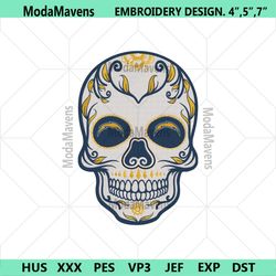 Skull Mandala LA Chargers NFL Embroidery Design Download