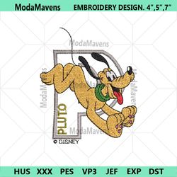 Pluto Dog And P Letter Embroidery Design Download