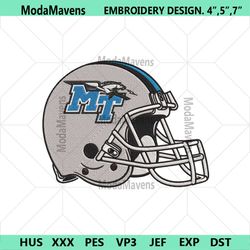 Middle Tennessee Blue Raiders Helmet Embroidery Design File