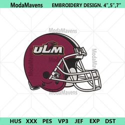 UL Monroe Warhawks Helmet Embroidery Design File