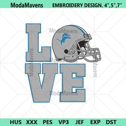 Love Helmet Detroit Lions Embroidery Design Download
