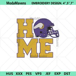 Minnesota Vikings Home Helmet Embroidery Design Download File