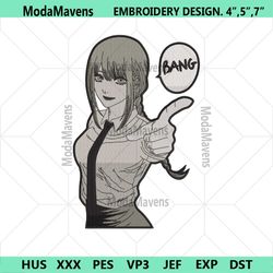 Makima Bang Embroidery Design Anime Chainsaw Man Digital Download