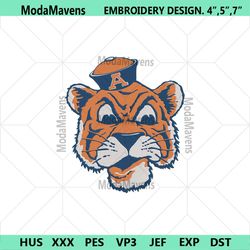 Auburn Tigers Head Embroidery Files, NCAA Embroidery Files, Auburn Tigers File