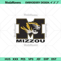 Missouri Tigers Football Logo Embroidery, Missouri Tigers Design File