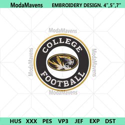 College Football Missouri Embroidery Design, NCAA Missouri Tigers Design