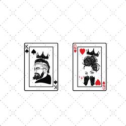 Kind and Queen Card Svg, Heart Svg, Cards Svg, Black Woman svg, Black men svg