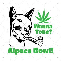 Wanna toke alpaca bowl weed svg,svg,cannabis animals svg,alpaca camel weed svg,svg cricut, silhouette svg files, cricut