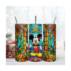Mickey Stained Glass Skinny Tumbler 20oz Digital File Mickey Mouse Digital Download Png
