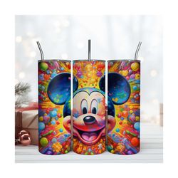 Colorful Mickey Head Tumbler 20oz Digital Download File Png Sublimation