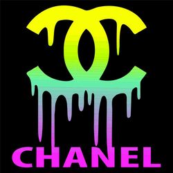 Chanel Drip Logo Svg, Trending Svg, Chanel Logo Svg, Chanel Brand Svg, Rainbow Logo Svg, Fashion Brand Svg, Chanel Svg,