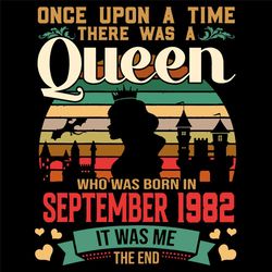 Birthday Queen September 1982 Svg, Birthday Svg, Birthday Queen Svg, September Svg, 1982 Svg, Vintage Birthday Svg, Quee
