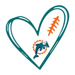 Miami Dolphins Heart Logo Svg, Miami Dolphins Football Logo, Dolphins NFL Teams, Dolphins Fan, Super Bowl Svg, NFL Team