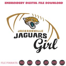 Football Jacksonville Jaguars Girl Embroidery Design Download