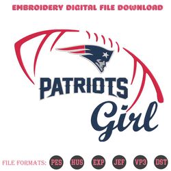 Football New England Patriots Girl Embroidery Design Download