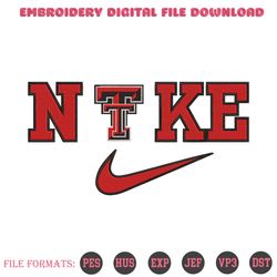 Nike Texas Tech Red Raiders Logo NCAA Embroidery Design File