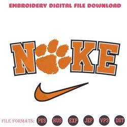 Clemson Tigers Nike Logo Embroidery Design Download File