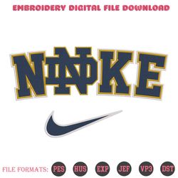Notre Dame Fighting Irish Nike Logo Embroidery Design Download File