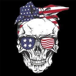 Patriotic Skull American Flag Bandana Svg, Fortnite Svg, 4Th Of July Svg, Patriotic Skull Svg, Skull American Flag, USA