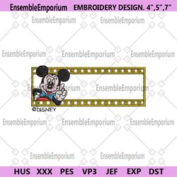 Mickey Mouse Movie Tape Embroidery Design