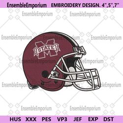 Mississippi State Bulldogs Helmet Machine Embroidery File