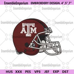Texas A&M Aggies Helmet Embroidery Digitizing Instant Download