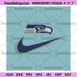 Seattle Seahawks Nike Swoosh Embroidery Design Download