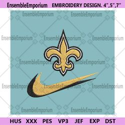 New Orleans Saints Nike Swoosh Embroidery Design Download Png