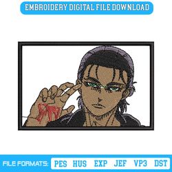 Eren Main Characters Embroidery File Attack On Titans Embroidery Design