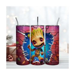 Groot Funny Tumbler Wrap File, Groot Guardians Of The Galaxy 20oz Skinny Tumbler Design