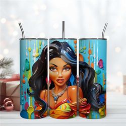 3D Inflated Beauty Queen Tumbler Design, 20oz Skinny Tumbler Instant Download