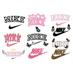 Nike Logo Bundle Svg, Trending Svg, Nike Logo Svg, Fashion Brand Svg, Brand Logo Svg, Nike Brand Svg, Butterfly Nike Svg