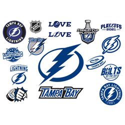 Tampa Bay Lightning Logo Bundle Svg, Sport Svg, Tampa Bay Lightning, Tampa Bay Svg, Bundle Svg, Tampa Bay Team, Tampa Ba
