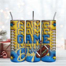 Los Angeles Chargers Game Day 20Oz Tumbler Wrap, Chargers NFL 20Oz Design