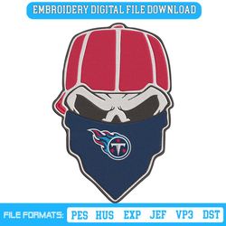 Tennessee Titans Skull Bandana NFL Embroidery Design Download