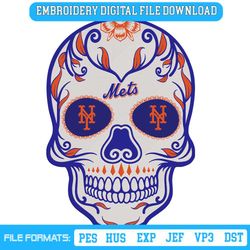 Skull Mandala New York Mets MLB Embroidery Design Download