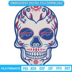 Sugar Skull Buffalo Bills NFL Embroidery Design Download