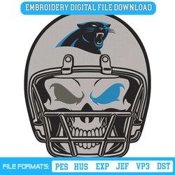 Carolina Panthers Team Skull Helmet Embroidery Design File