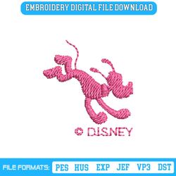 Pluto Pink Silhouette Embroidery Design Download