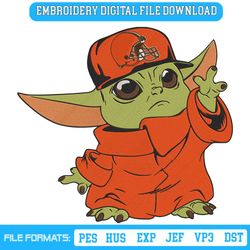 Cleveland Browns Cap Baby Yoda Embroidery Design Download