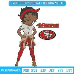 San Francisco 49ers Team Betty Boop Embroidery Design File