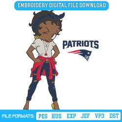 New England Patriots Team Betty Boop Embroidery Design File