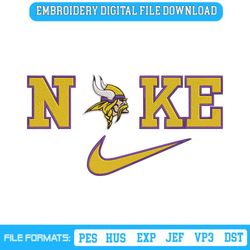Nike Minnesota Vikings Swoosh Embroidery Design Download