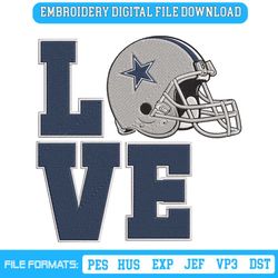 Love Helmet Dallas Cowboys Embroidery Design Download File
